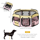 Soft Fabric Pet Playpen for Dogs, Cats, Puppies and Rabbits – 8-Panel Foldable Indoor and Outdoor Pen, Pink, Small