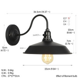 LEDSone Modern Black Iron Cage Wall Light – Contemporary Wall Sconce for Living Room, E27
