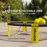 SPORTNOW Spike Ball Set with Net, 3 Balls, Pump & Carry Bag – Portable Mini Beach & Garden Game, Yellow/Black