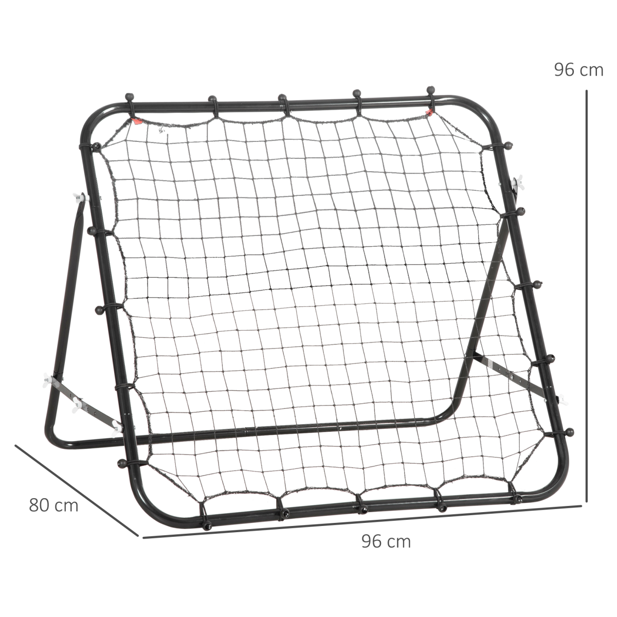 HOMCOM Rebounder Net with Adjustable Angle – Football & Baseball Training for Kids & Adults, Black
