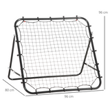 HOMCOM Rebounder Net with Adjustable Angle – Football & Baseball Training for Kids & Adults, Black