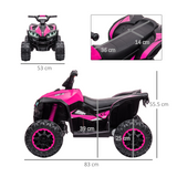 HOMCOM 12V Kids Electric Ride-On Quad Bike ATV with Dual Motors, Ages 3-5 – Outdoor Toy, Pink