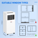 HOMCOM 765W Portable Air Conditioner with Remote, Cooling & Ventilating Modes – Wheeled Cooler, White