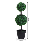 Artificial Double Boxwood Ball Topiary Trees – Set of 2, Green