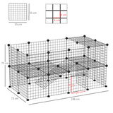 PawHut DIY 36-Panel Small Animal Playpen – Metal Cage with Door for Rabbits, Guinea Pigs and Chinchillas