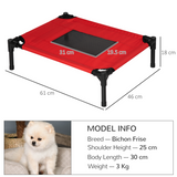 Pawhut Elevated Pet Bed – Foldable Portable Cooling Cot Hammock for Dogs & Cats, Indoor & Outdoor, Camping