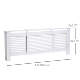 HOMCOM Extendable Radiator Cover with Slatted Design and Top Shelf – MDF Heater Cabinet, White