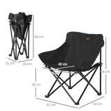 Outsunny Folding Camping Chair with Carry Bag & Side Mesh Pocket – Portable Outdoor Seat, 110kg Capacity, Black