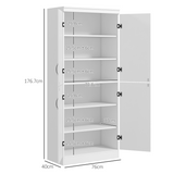 HOMCOM 4-Door Kitchen Storage Cabinet with Adjustable Shelves – White