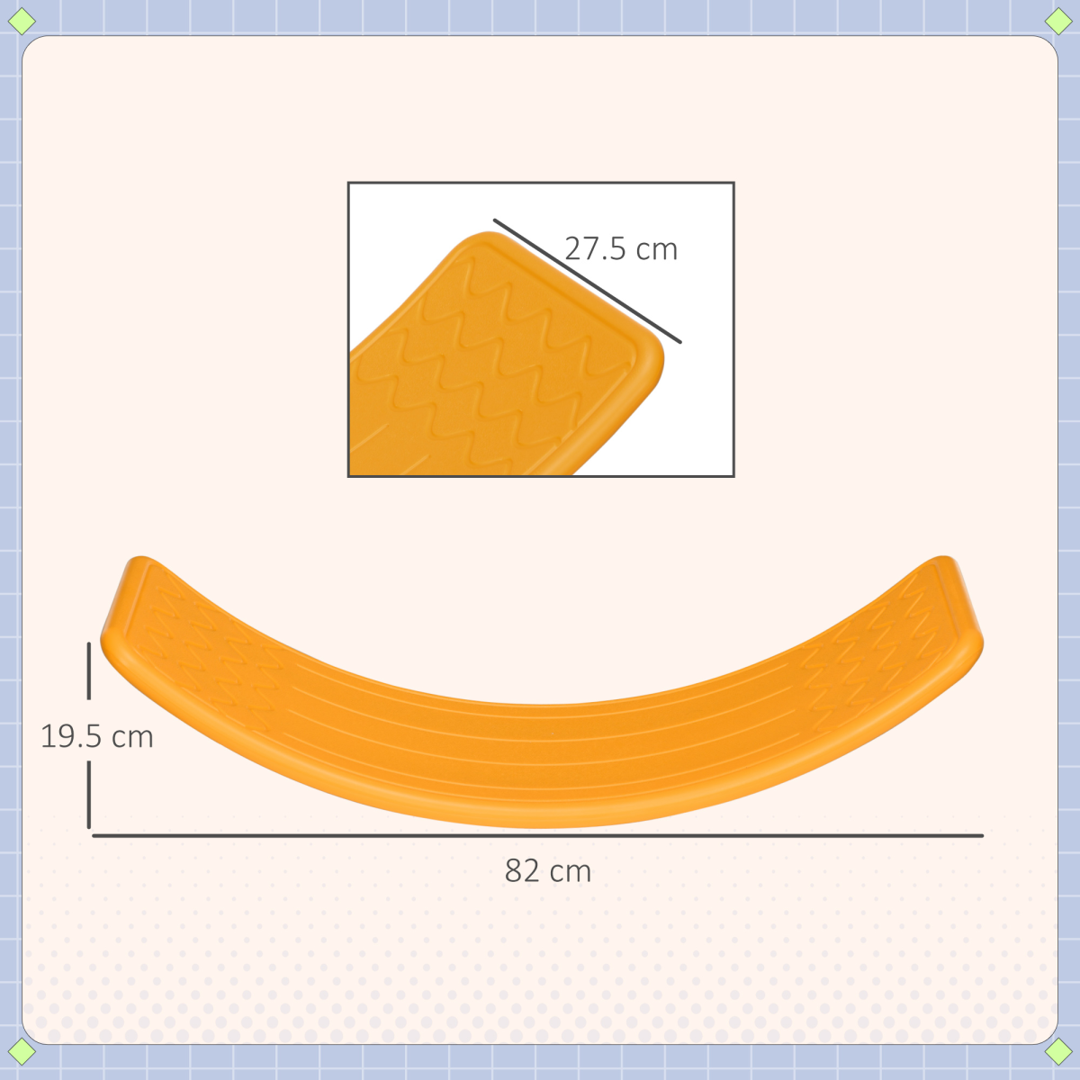 ZONEKIZ Kids Balance Board Wobble Stepping Stone with Anti-Slip Strip – Montessori Toy for Ages 3-6, Orange