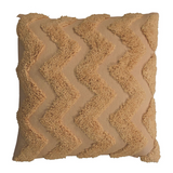 Artisan Furniture Zig-Zag Embossed Cushion Set of 2 with Zip Fastening and Hollowfibre Filling, Mustard