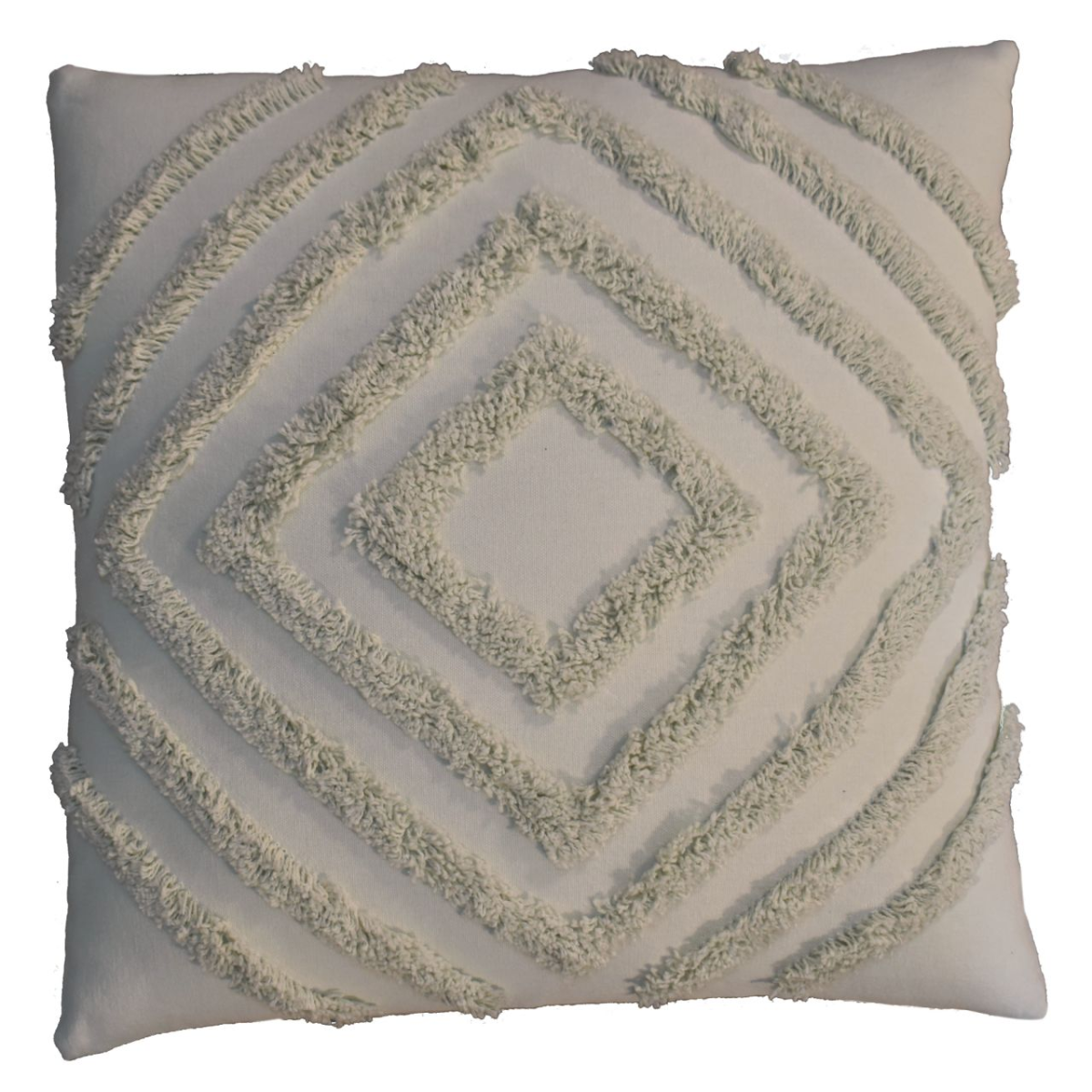 Artisan Furniture Tacy Bohemian Cotton Cushion Set of 2 – Diamond Woven Design with Tassels, Sage Green
