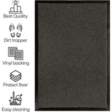 Arran 90 x 150 Heavy-Duty Rubber Barrier Door Mat – Entrance and Kitchen Doormat, Anthracite