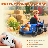 Kids Electric Ride-On Truck with Detachable Trailer & Remote Control, 12V – Construction Car for Ages 3-8, Blue