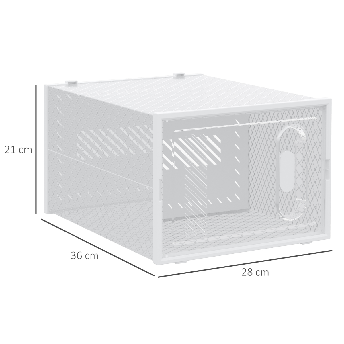 HOMCOM Clear Stackable Shoe Boxes, Set of 18 – Magnetic Doors, Fits up to UK Size 12, 28 x 36 x 21cm
