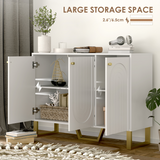 HOMCOM Living Room Sideboard with Doors & Three-Level Adjustable Shelves – Storage Cabinet, White