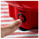 Tower Candy Floss Maker with 400W Motor, One-Button Operation & Detachable Bowl – Retro Red Party Treat Maker