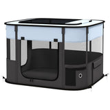 Foldable Pet Playpen with Mesh Windows, Doors & Ground Stakes – Indoor Outdoor Small Animal Enclosure