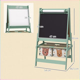 AIYAPLAY Kids Easel with Paper Roll, Blackboard, Whiteboard and Storage Baskets – 3-in-1 Art Easel, Green