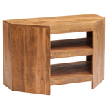 Toko Light Mango Wood Corner TV Unit – Space-Saving Media Storage for Living Rooms