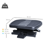 HOMCOM Adjustable Under-Desk Footrest with 3 Height Positions & 0–30° Tilt – Anti-Slip Textured Top