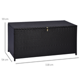 Outsunny Large Rattan Storage Box with Hydraulic Lift, 284L – Wicker Garden Chest, Outdoor Cabinet