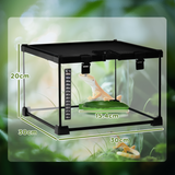 PawHut Glass Reptile Terrarium with Locks & Mesh Top – Habitat for Lizards, Frogs, Snakes, 30 x 30 x 20cm
