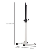 HOMCOM Heavy Duty Adjustable Squat Rack Barbell Stand, 12 Height Levels, 150kg Load – Home Gym Weight Rack