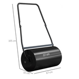 DURHAND Heavy Duty Steel Garden Lawn Roller, 46L Water or Sand Filled – Push or Tow Lawn Equipment