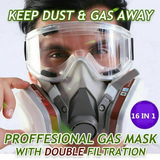17 in 1 Half Face Respirator Mask with Safety Goggles, 6001 Filter Cartridges & Filter Cotton – Spraying, DIY, Workshop