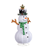 1.2m Pre-Lit Pull-Up Snowman & Squirrel Christmas Decoration with 120 White LEDs – Indoor & Outdoor Yard Decor
