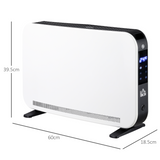 HOMCOM Portable Convector Heater with 24H Timer and 3 Heat Settings – Freestanding Room Heater, White