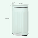 HOMCOM 30L Metal Pedal Bin with Soft-Close Lid and Removable Inner Bucket – Kitchen Waste Bin, Light Green