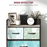 4-Drawer Storage Cabinet with Patterned Drawer Fronts – Decorative Storage for Living Room & Hallway