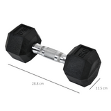 HOMCOM Hexagonal Dumbbells Set, 2 x 6kg with Knurled Handles & Anti-Roll Design – Home Gym Weight Lifting Hand Weights