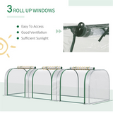 Mini Greenhouse with Steel Frame, PVC Cover & 3 Roll-Up Zipped Doors – Portable Garden Grow House, Dark Green