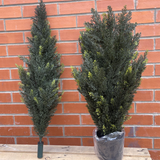 Artificial Natural Look Cedar Topiary Tree, 120cm – Wired Stems, Two-Part Easy Assembly