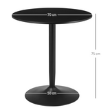 HOMCOM Round 2-Seater Dining Table with Steel Base and Non-Slip Pads – Compact Kitchen Table