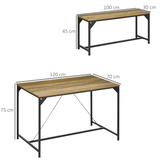 HOMCOM Modern Dining Table & 2 Benches Set for 4 – Space-Saving Three-Piece Kitchen Set