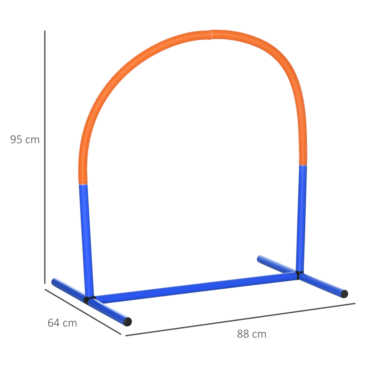 PawHut Dog Agility Training Set with 4 Bows, Ground Nails and Carry Bag – Blue and Orange