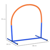 PawHut Dog Agility Training Set with 4 Bows, Ground Nails and Carry Bag – Blue and Orange