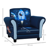 HOMCOM Child Armchair Kids Mini Sofa Chair with Armrests and Padded Seat for Ages 3-6 – Blue
