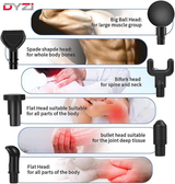 DYZI Handheld Percussion Massage Gun with 6 Heads, LCD Touch Screen & 30 Speeds – Portable Muscle Massager
