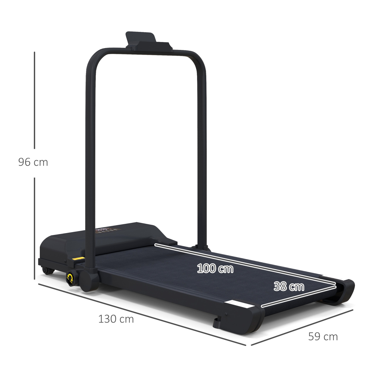 HOMCOM 2.5HP Folding Treadmill Walking Pad with Remote Control, 1-10km/h – Home Running Machine, Black