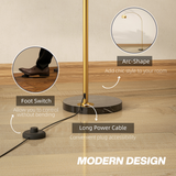 HOMCOM Arc Floor Lamp for Living Room, Free Standing Tall Lamp, Gold Tone