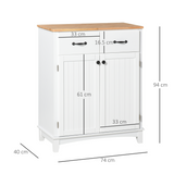 Kitchen Cupboard Storage Cabinet with Two Drawers & Adjustable Shelf – Kitchen and Dining Room Storage