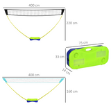 SPORTNOW Portable Badminton & Volleyball Net Set with Rackets, Shuttlecocks & Carry Case – Adjustable Garden Game