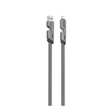 WYEFLUX 4-in-1 Fast Charging & Data Cable, 1.2m – USB-C and USB-A to USB-C or 8-Pin, Black