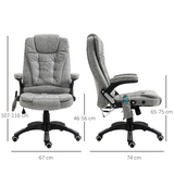 Executive Reclining Office Chair with Heated Massage & Headrest – Swivel Home Office Chair, Grey