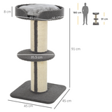 PAWHUT 91cm Cat Tree with Sisal Scratching Post and Plush Top Perch – Kitten Activity Tower, Lamb Cashmere Style